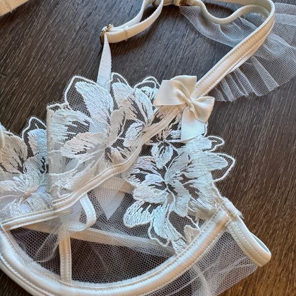 Honey Birdette Lucinda Bra White Sz 34C - Picture 2 of 7
